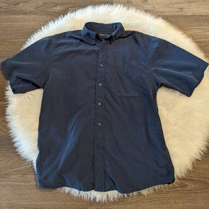 Mens - Short Sleeve Button up Shirt - Navy Blue - Size Medium